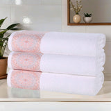 Medallion Cotton Jacquard Textured Soft Absorbent Bath Towel Set of 3 - Bath Towel by Superior