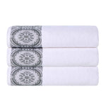 Medallion Cotton Jacquard Textured Soft Absorbent Bath Towel Set of 3 - Bath Towel by Superior