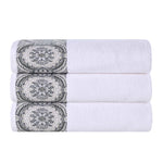 Medallion Cotton Jacquard Textured Soft Absorbent Bath Towel Set of 3 - Bath Towel by Superior