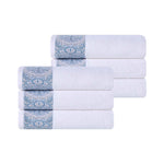 Medallion Cotton Jacquard Textured Soft Absorbent Hand Towel Set of 6 - Hand Towel by Superior