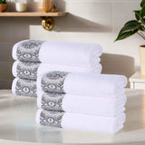 Medallion Cotton Jacquard Textured Soft Absorbent Hand Towel Set of 6 - Hand Towel by Superior