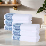 Medallion Cotton Jacquard Textured Soft Absorbent Hand Towel Set of 6 - Hand Towel by Superior