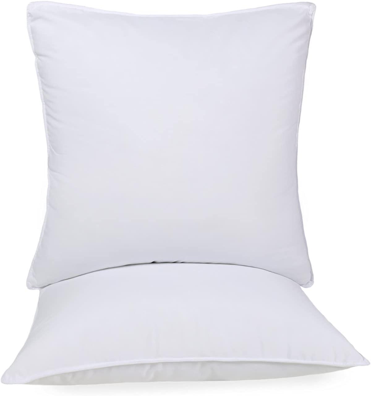 Medium Density Down Alternative Solid Euro Pillows, Set of 2 and 4 - Pillow Set by Superior