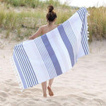 Meera Stripe Fouta 2 Piece Beach Towel Set with Tassels - Beach Towel by Superior