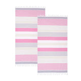 Meera Stripe Fouta 2 Piece Beach Towel Set with Tassels - Beach Towel by Superior