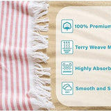 Meera Stripe Fouta 2 Piece Beach Towel Set with Tassels - Beach Towel by Superior