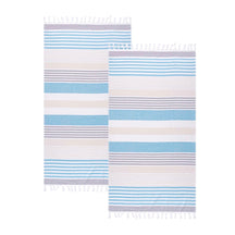 Meera Stripe Fouta 2 Piece Beach Towel Set with Tassels - Beach Towel by Superior