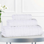 Mika Smart Twist Cotton Solid Textured Ribbed 3 Piece Towel Set - Towel Set by Superior