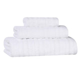 Mika Smart Twist Cotton Solid Textured Ribbed 3 Piece Towel Set - Towel Set by Superior