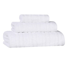 Mika Smart Twist Cotton Solid Textured Ribbed 3 Piece Towel Set - Towel Set by Superior