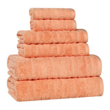 Mika Smart Twist Cotton Solid Textured Ribbed 6 Piece Towel Set - Towel Set by Superior