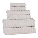 Mika Smart Twist Cotton Solid Textured Ribbed 6 Piece Towel Set - Towel Set by Superior