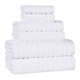 Mika Smart Twist Cotton Solid Textured Ribbed 6 Piece Towel Set - Towel Set by Superior