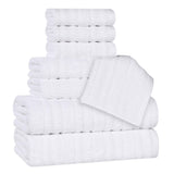 Mika Smart Twist Cotton Solid Textured Ribbed 8 Piece Towel Set - Towel Set by Superior