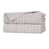 Mika Smart Twist Cotton Solid Textured Ribbed Bath Sheets, Set of 2 - Bath Sheet by Superior