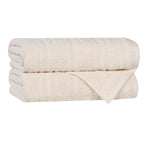 Mika Smart Twist Cotton Solid Textured Ribbed Bath Towels, Set of 2 - Bath Towel by Superior