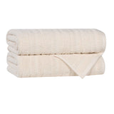 Mika Smart Twist Cotton Solid Textured Ribbed Bath Towels, Set of 2 - Bath Towel by Superior