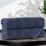 Mika Smart Twist Cotton Solid Textured Ribbed Bath Towels, Set of 2 - Bath Towel by Superior