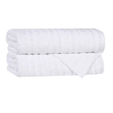 Mika Smart Twist Cotton Solid Textured Ribbed Bath Towels, Set of 2 - Bath Towel by Superior