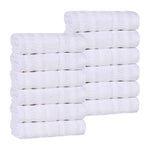 Mika Smart Twist Cotton Solid Textured Ribbed Face Towels, Set of 12 - Face Towel by Superior