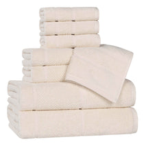 Mile Smart Twist Cotton Medium Soft Thick Border 8 Piece Towel Set - Towel Set by Superior