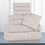 Mile Smart Twist Cotton Medium Soft Thick Border 8 Piece Towel Set - Towel Set by Superior