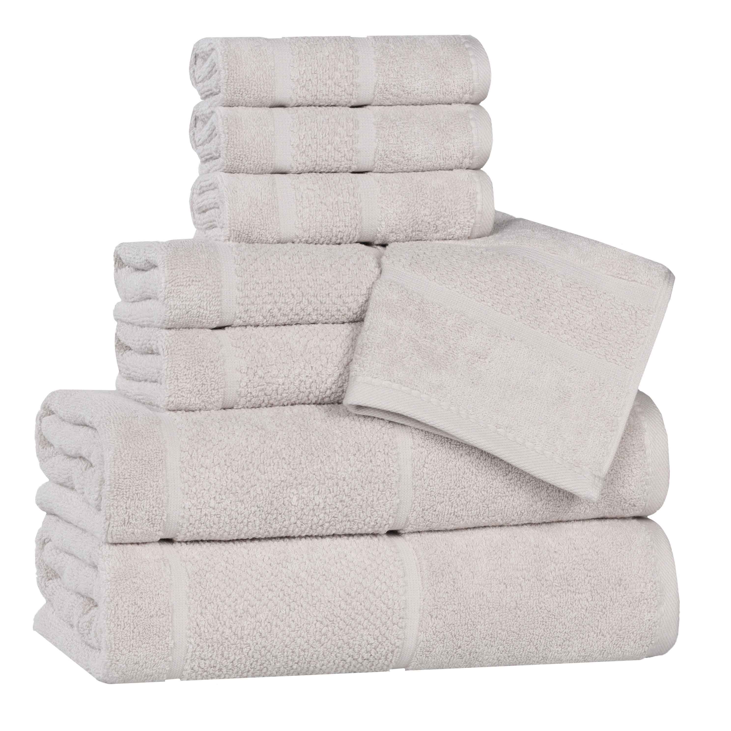 Mile Smart Twist Cotton Medium Soft Thick Border 8 Piece Towel Set - Towel Set by Superior