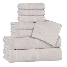 Mile Smart Twist Cotton Medium Soft Thick Border 8 Piece Towel Set - Towel Set by Superior