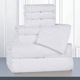 Mile Smart Twist Cotton Medium Soft Thick Border 8 Piece Towel Set - Towel Set by Superior