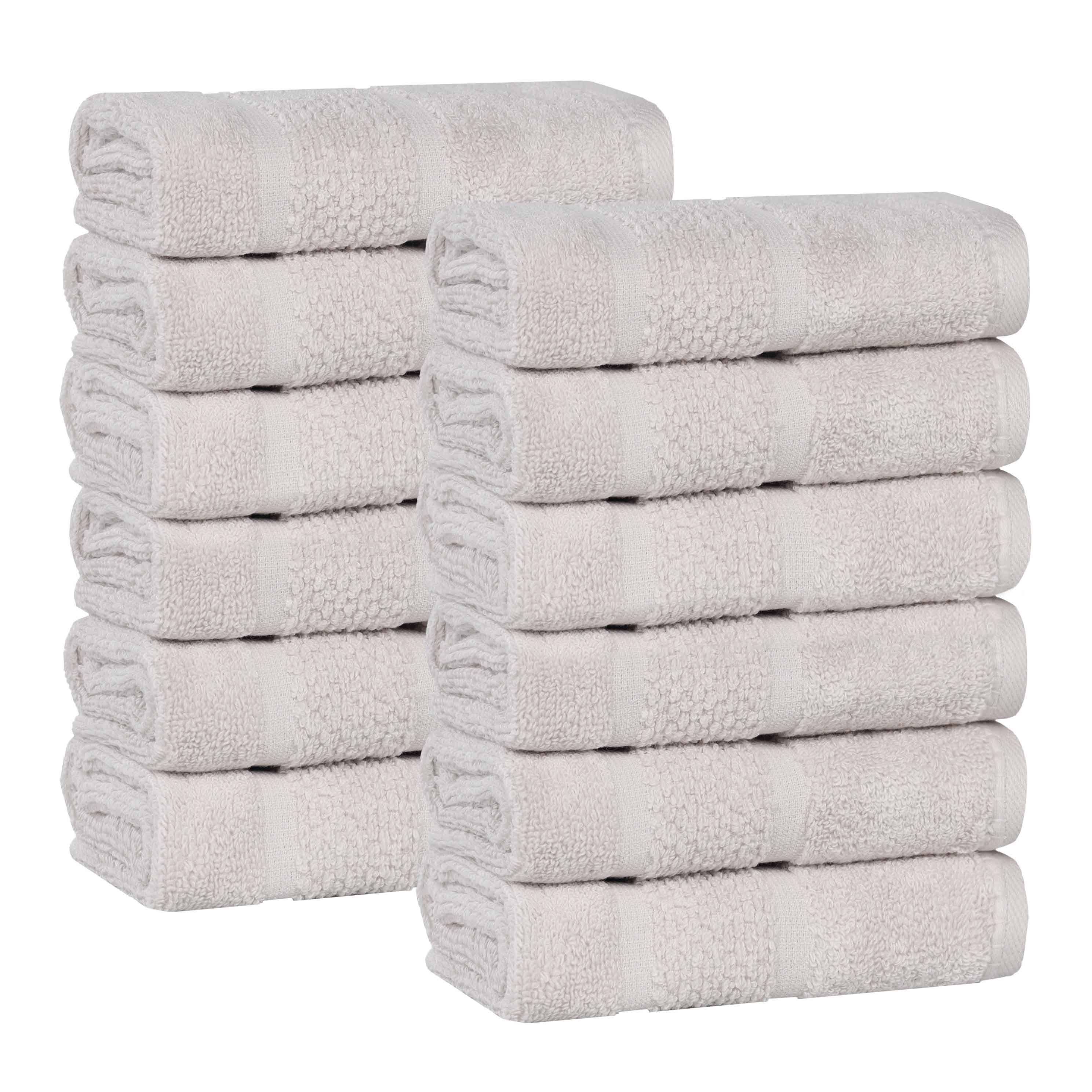 Mile Smart Twist Cotton Solid Face Towels Washcloths, Set of 12 - Face Towel by Superior