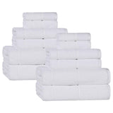 Mile Smart Twist Cotton Solid Thick Border 12 Piece Towel Set - Towel Set by Superior