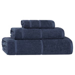 Mile Smart Twist Cotton Solid Thick Border 3 Piece Towel Set - Towel Set by Superior