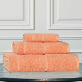 Mile Smart Twist Cotton Solid Thick Border 3 Piece Towel Set - Towel Set by Superior