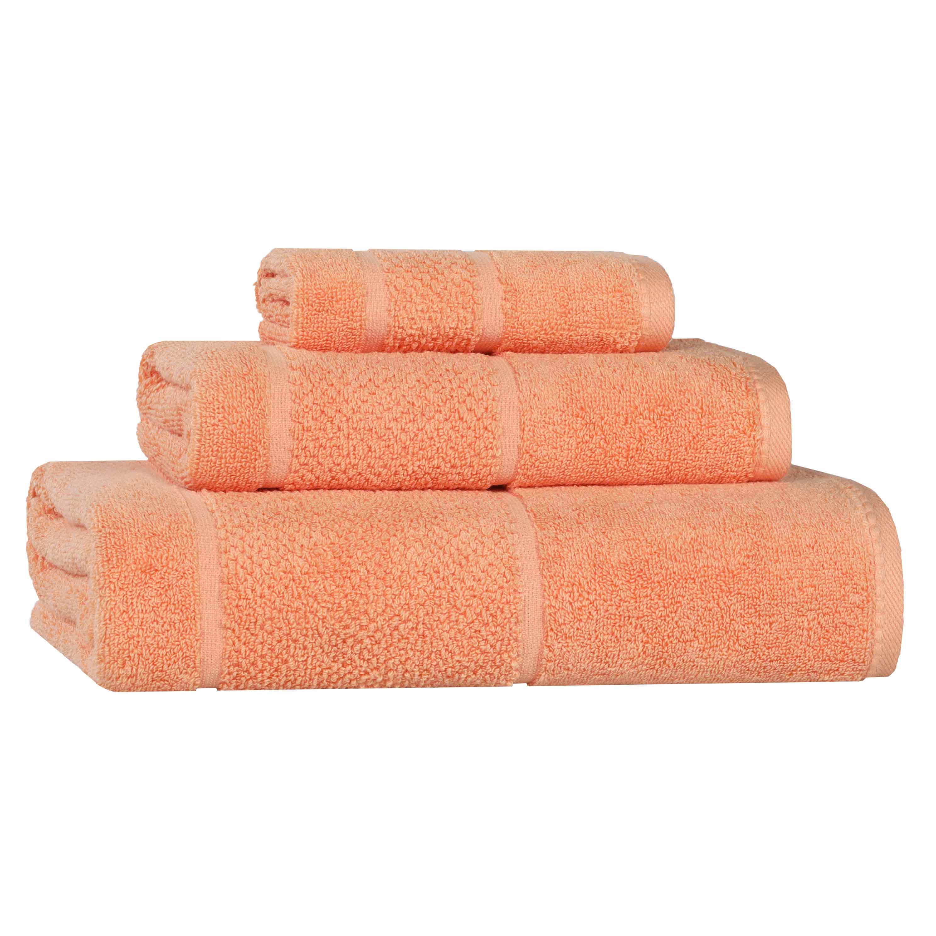 Mile Smart Twist Cotton Solid Thick Border 3 Piece Towel Set - Towel Set by Superior