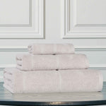 Mile Smart Twist Cotton Solid Thick Border 3 Piece Towel Set - Towel Set by Superior