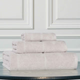 Mile Smart Twist Cotton Solid Thick Border 3 Piece Towel Set - Towel Set by Superior