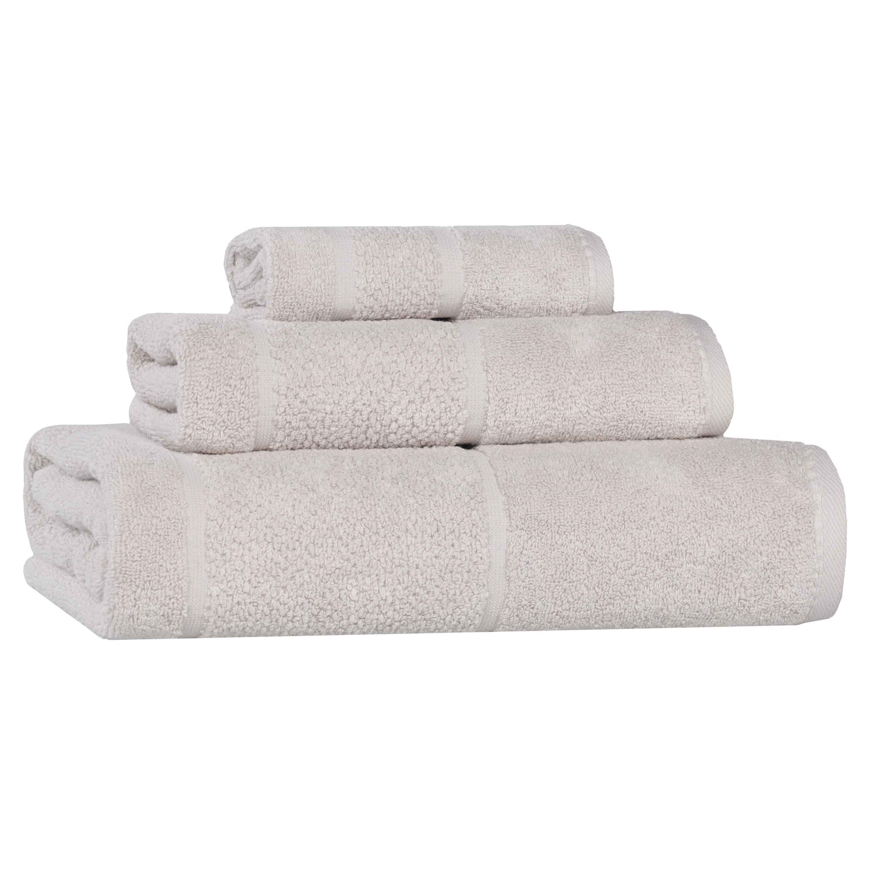 Mile Smart Twist Cotton Solid Thick Border 3 Piece Towel Set - Towel Set by Superior