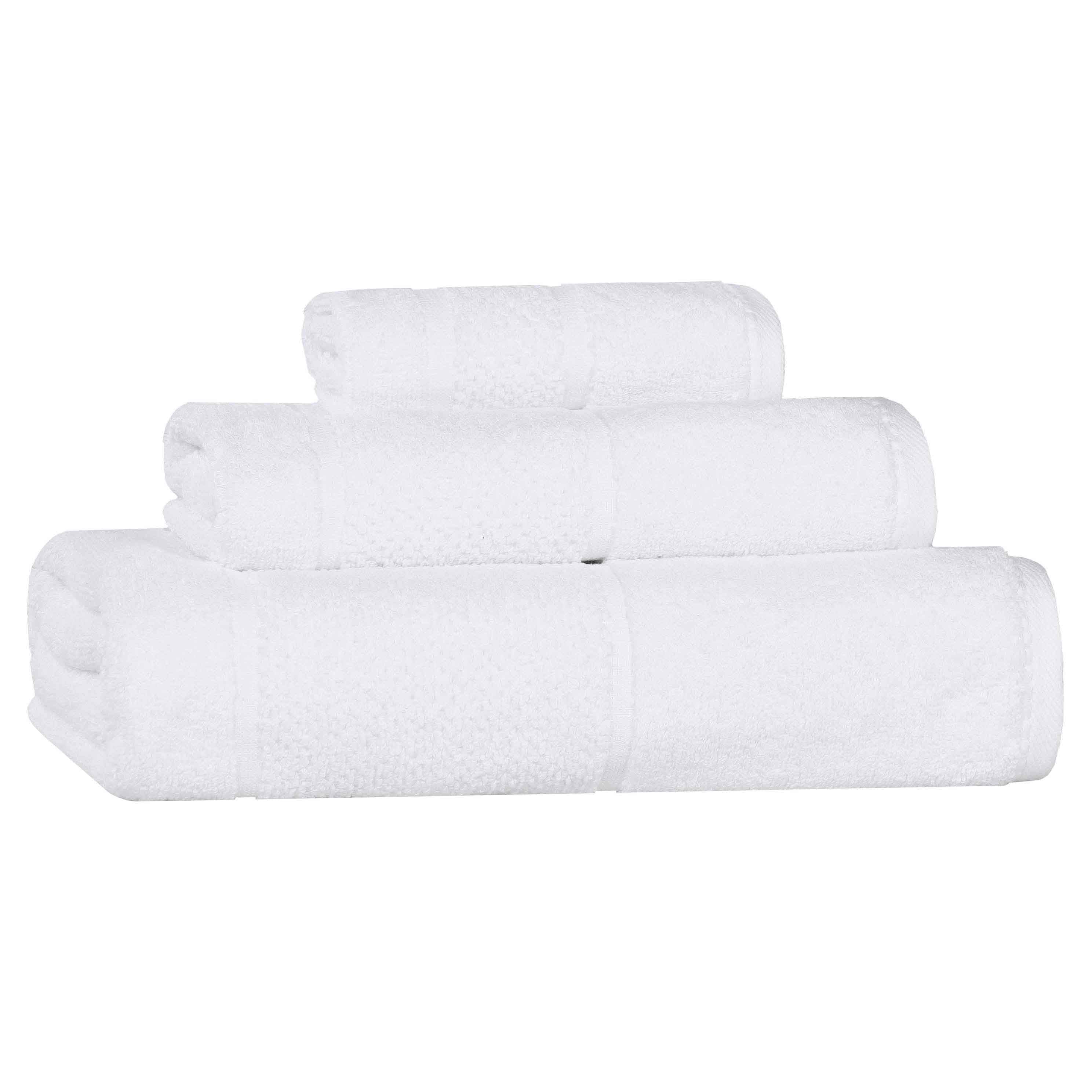 Mile Smart Twist Cotton Solid Thick Border 3 Piece Towel Set - Towel Set by Superior