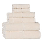 Mile Smart Twist Cotton Solid Thick Border 6 Piece Towel Set - Towel Set by Superior