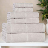 Mile Smart Twist Cotton Solid Thick Border 6 Piece Towel Set - Towel Set by Superior