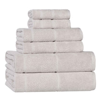 Mile Smart Twist Cotton Solid Thick Border 6 Piece Towel Set - Towel Set by Superior