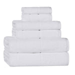 Mile Smart Twist Cotton Solid Thick Border 6 Piece Towel Set - Towel Set by Superior