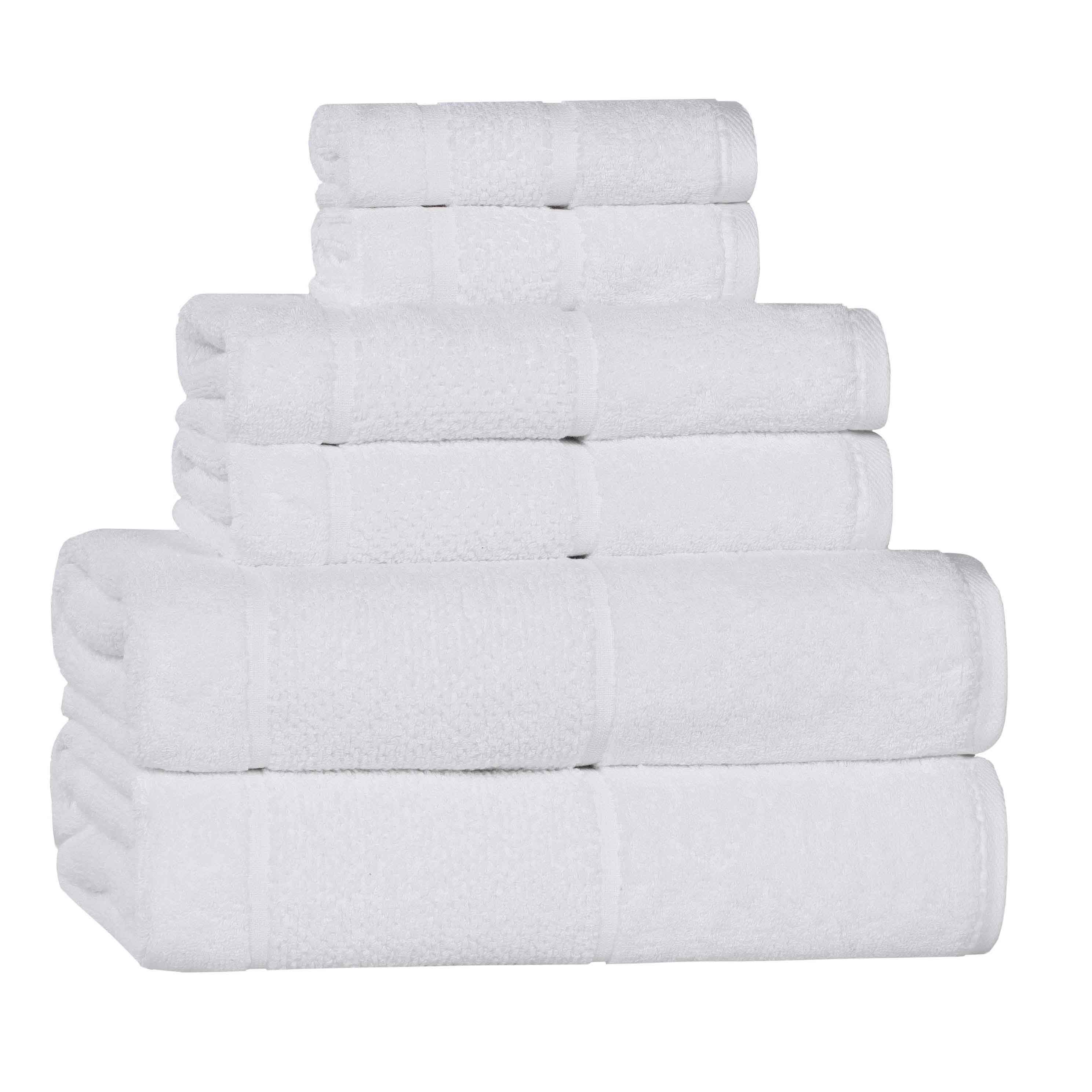 Mile Smart Twist Cotton Solid Thick Border 6 Piece Towel Set - Towel Set by Superior