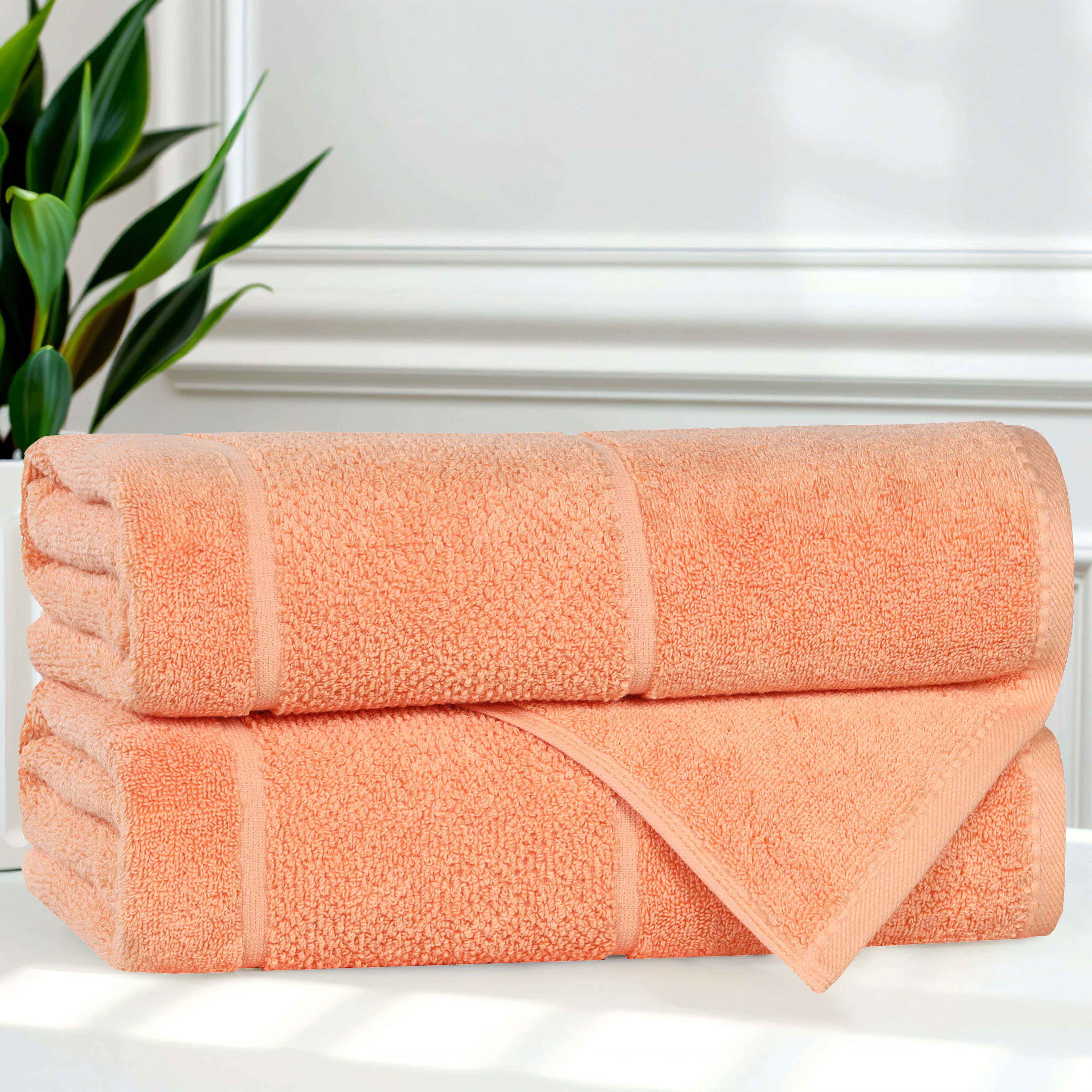 Mile Smart Twist Cotton Solid Thick Border Bath Towels, Set of 2 - Bath Towel by Superior