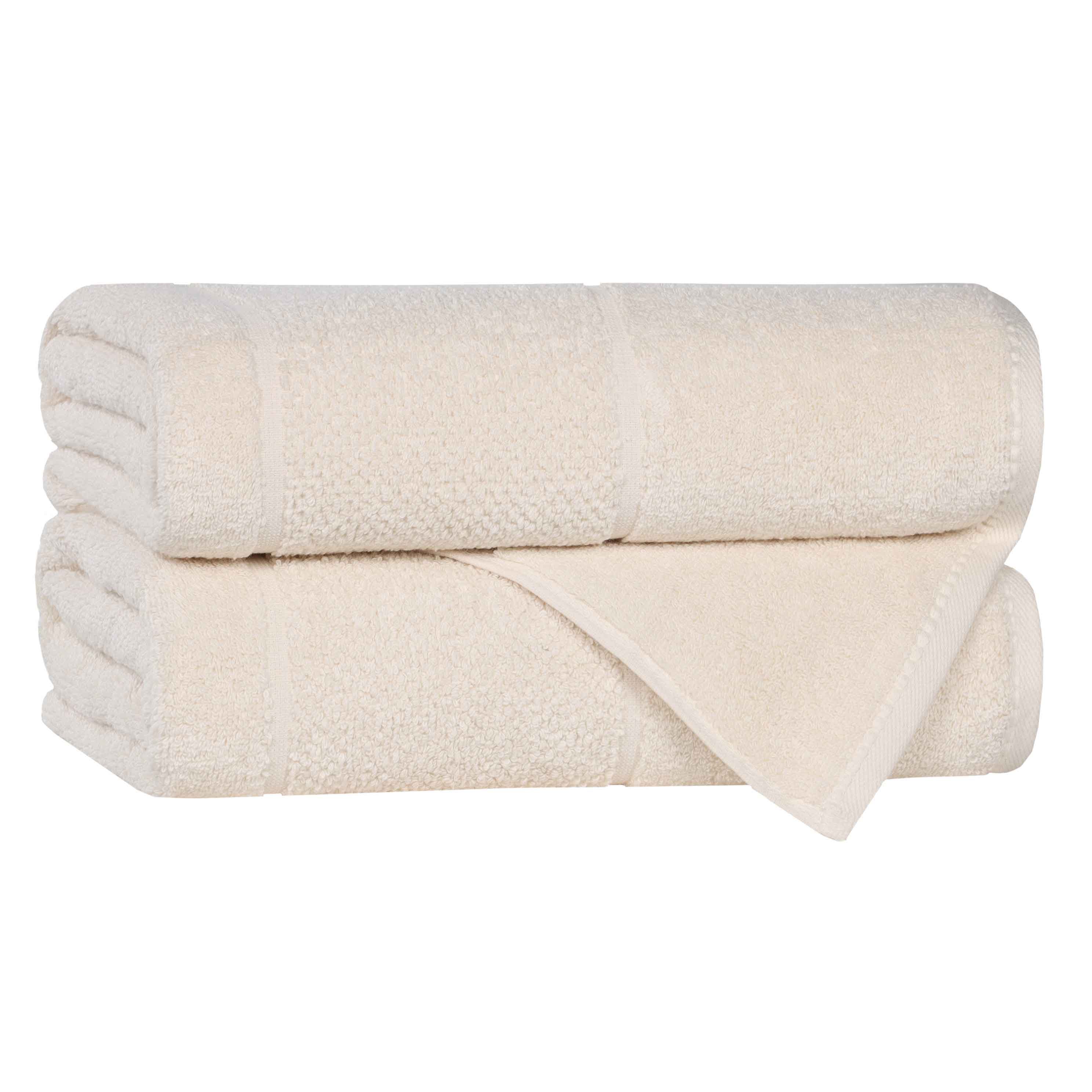 Mile Smart Twist Cotton Solid Thick Border Bath Towels, Set of 2 - Bath Towel by Superior