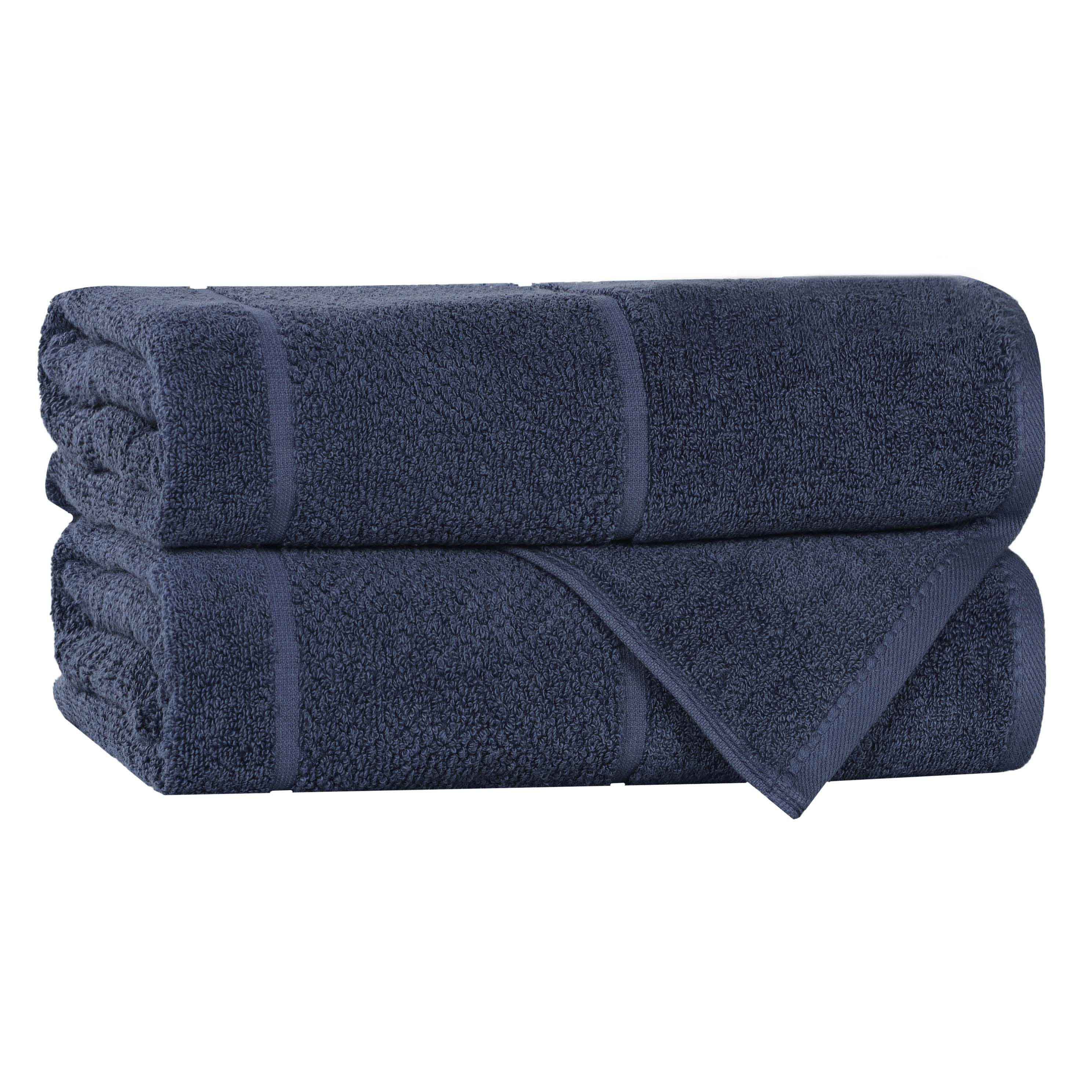 Mile Smart Twist Cotton Solid Thick Border Bath Towels, Set of 2 - Bath Towel by Superior