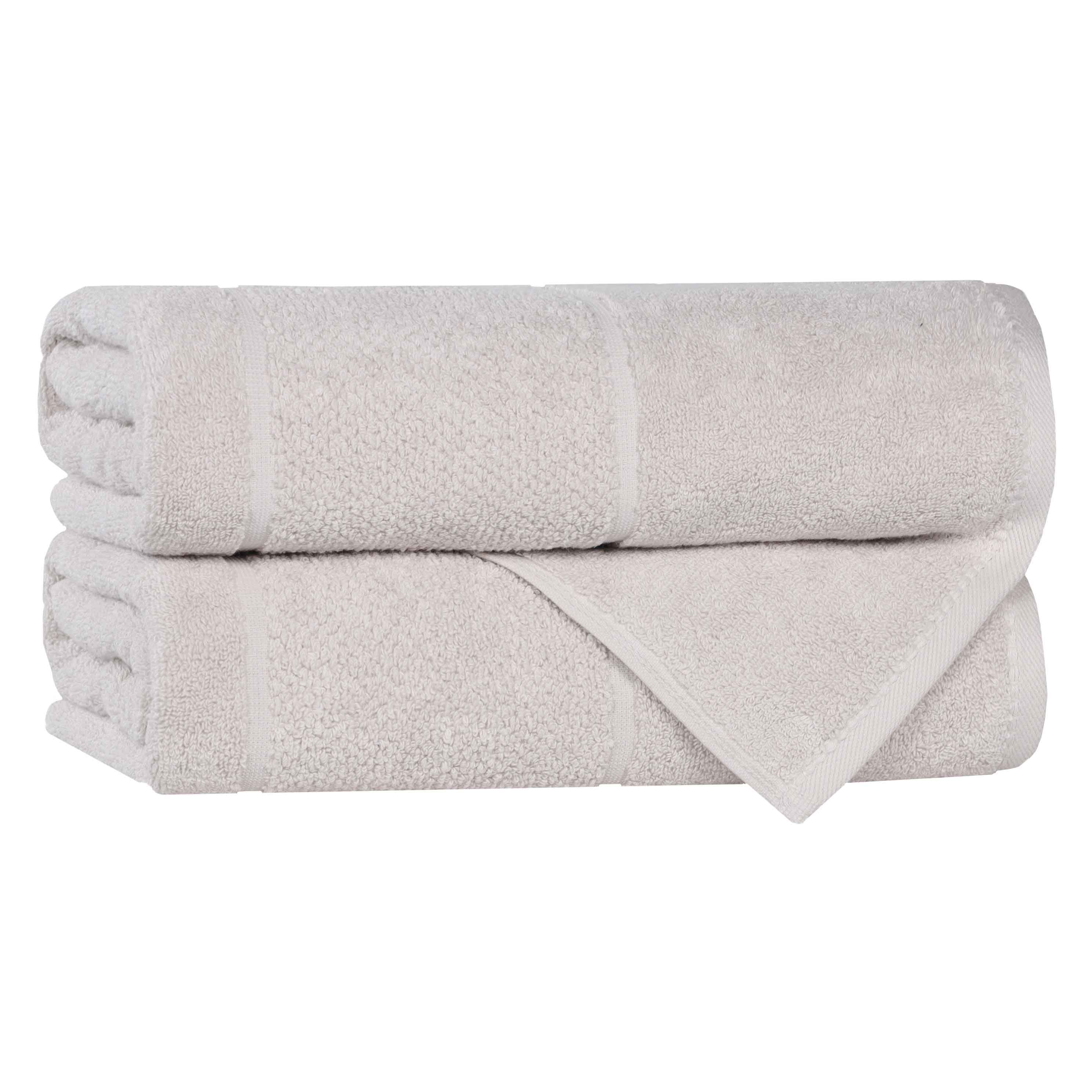 Mile Smart Twist Cotton Solid Thick Border Bath Towels, Set of 2 - Bath Towel by Superior