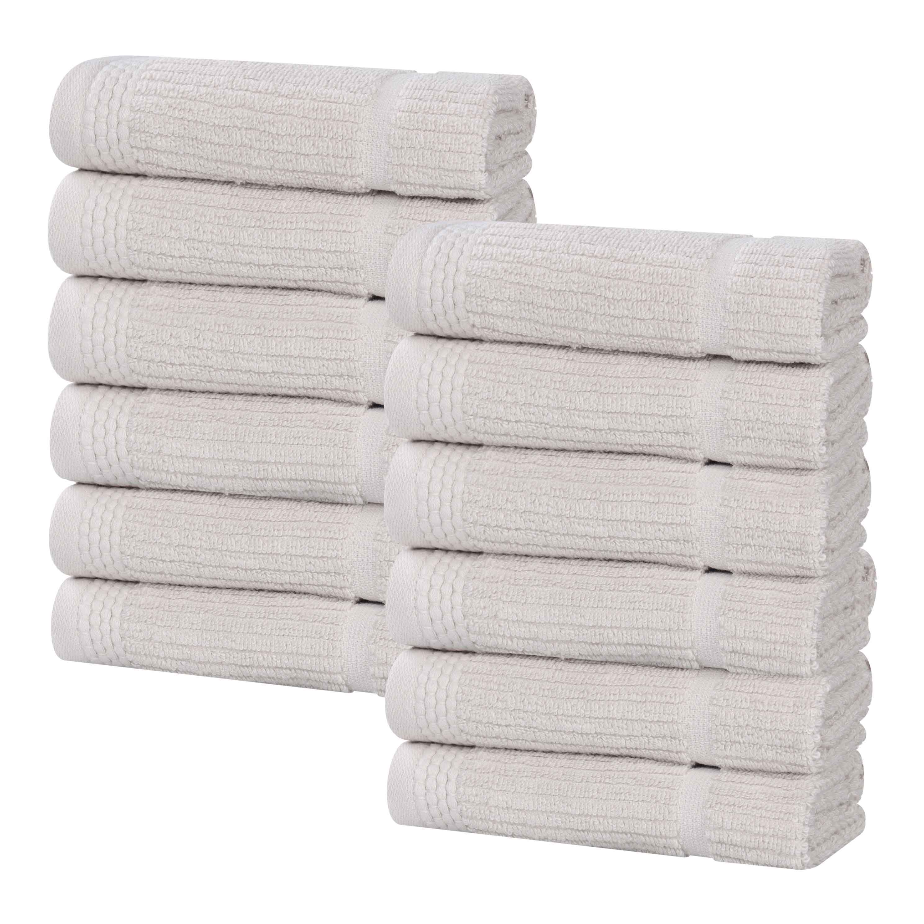 Milo Smart Twist Cotton Medium Weight Solid Face Towels, Set of 12 - Face Towel by Superior