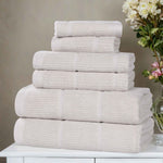 Milo Smart Twist Cotton Medium Weight Solid Ribbed 6 Piece Towel Set - Towel Set by Superior