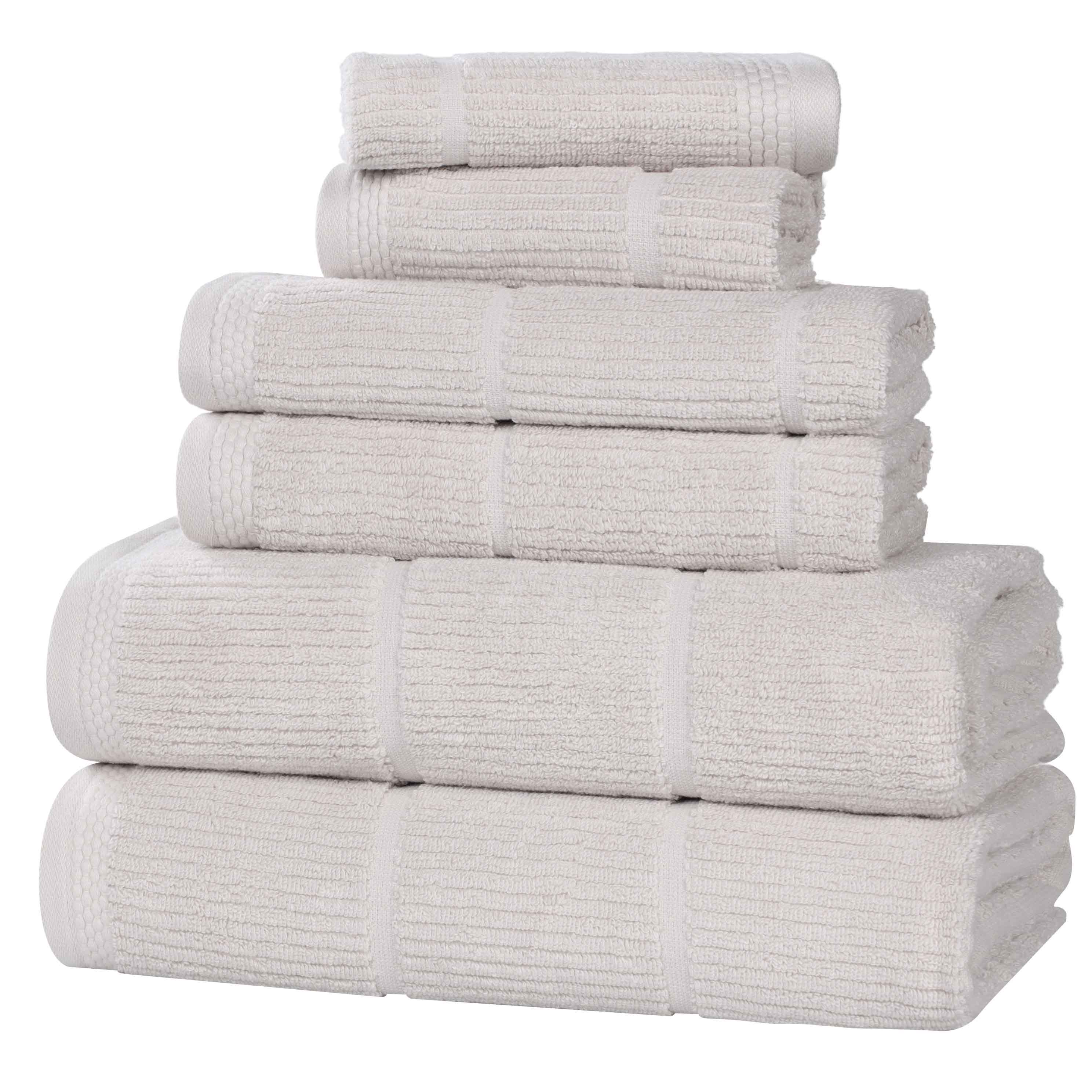 Milo Smart Twist Cotton Medium Weight Solid Ribbed 6 Piece Towel Set - Towel Set by Superior